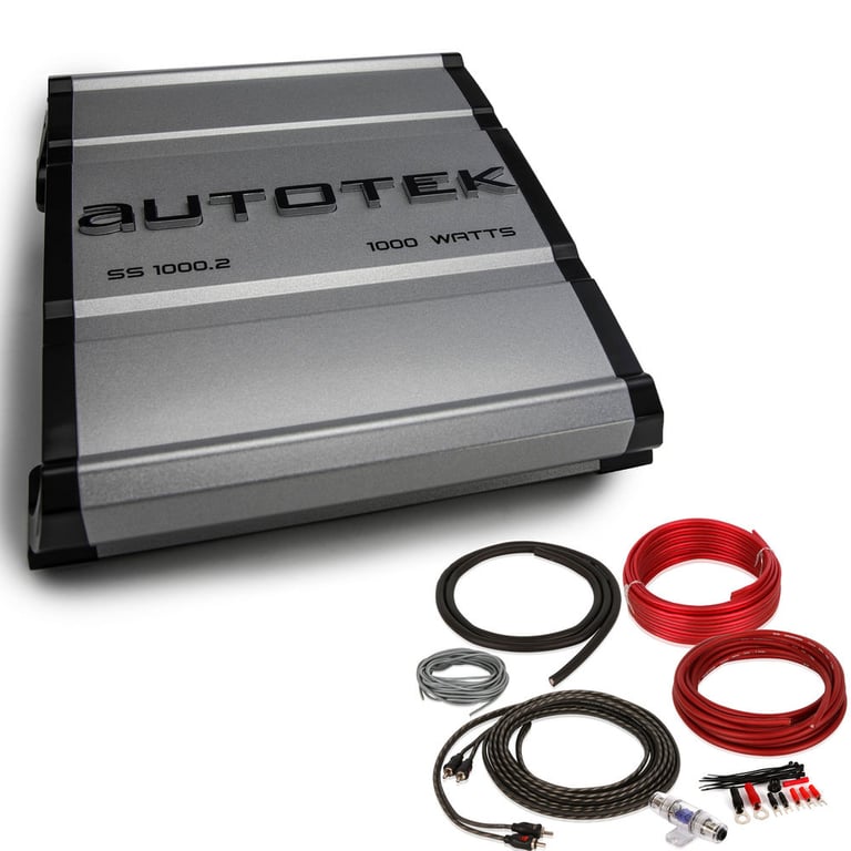 Autotek SS1000.2 Super Sport 1000w 2-Channel Car Amplifier Class A/B + Amp Kit Image 1