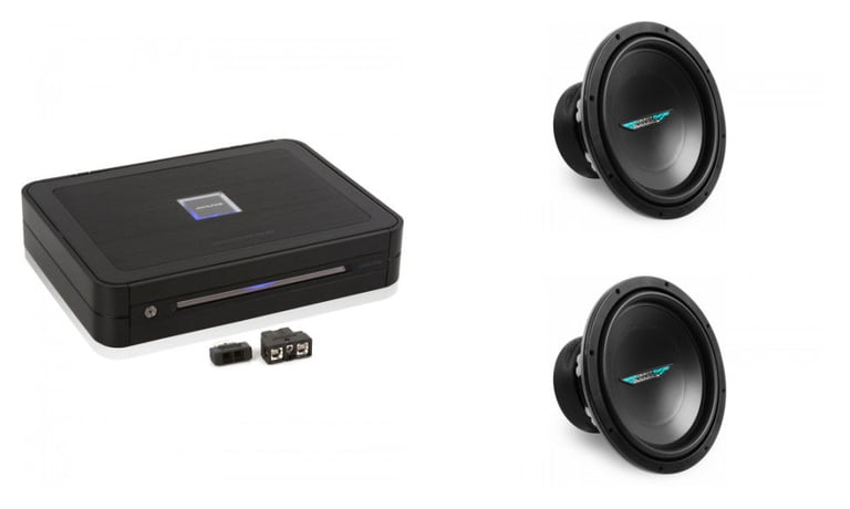 (2) Image Dynamics IDQ12 D2 V.4 12" Subwoofers + Alpine PXD-M12 1200W Amplifier Image 1