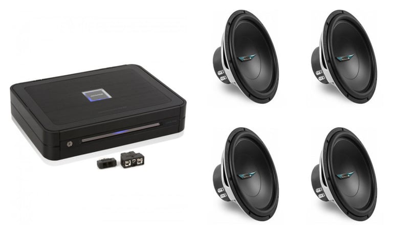 (4) Image Dynamics ID12 D4 V.4 12" Subwoofers + Alpine PDX-M12 1200W Amplifier Image 1