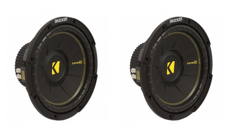 (2) KICKER 44CWCD124 CompC 12" 1200 Watt Dual 4-Ohm Car Subwoofers Subs Image 1