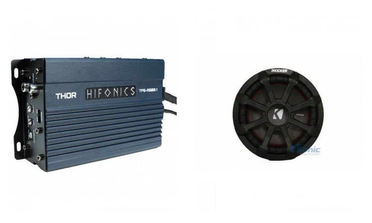 Kicker 45CWTB102 10" 800W Loaded Enclosure + Hifonics TPS-A500.1 Monoblock Amp Image 1
