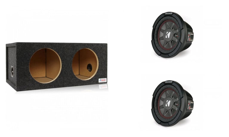 (2) Kicker CompVR CVR104 (43CVR104) + Enclosure Image 1