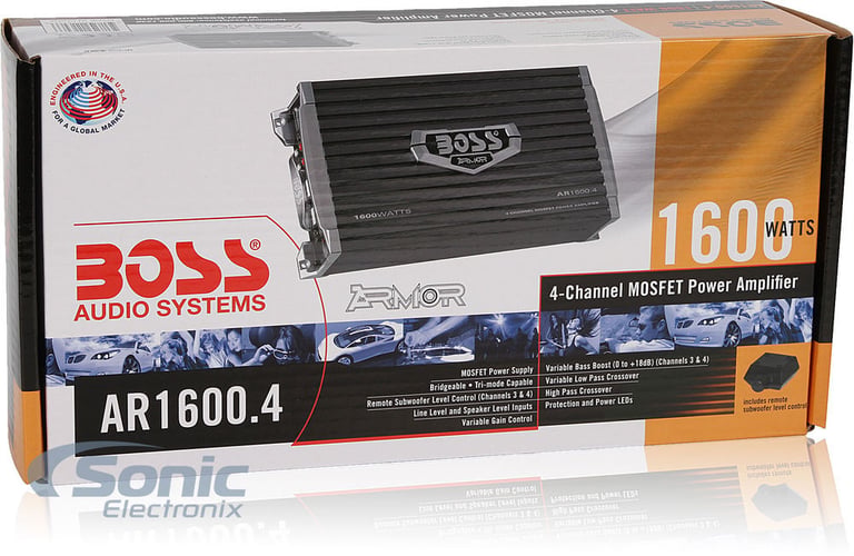 BOSS AUDIO AR1600.4 + Remote + 8 Gauge Amp Kit Image 15