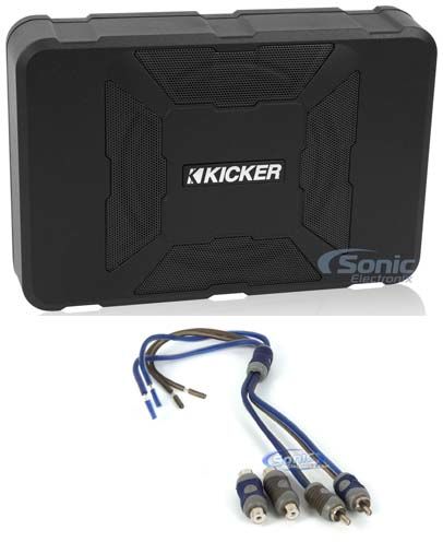 KICKER 11HS8 8" 150W Hideaway Car Audio Powered Subwoofer Sub Enclosure+Adapter Image 1