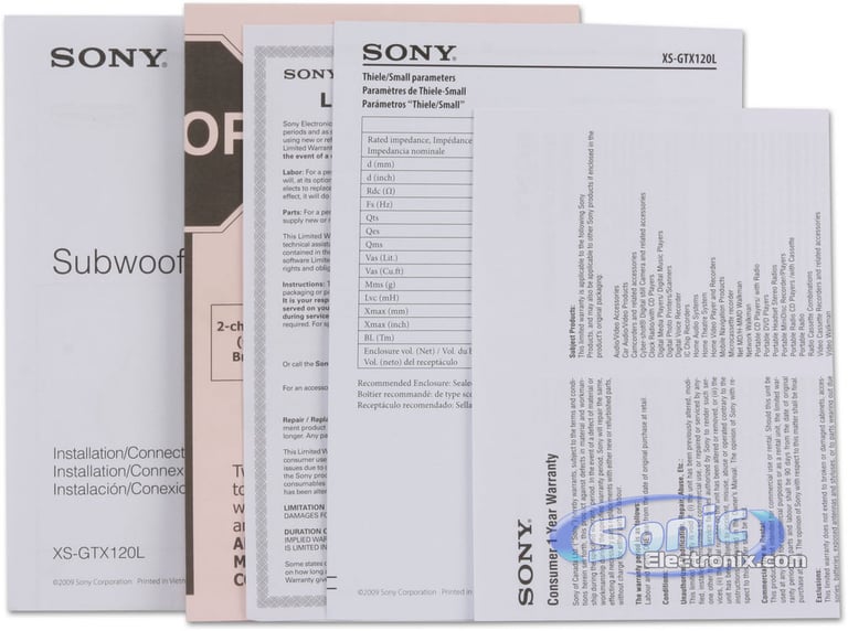 Sony XS-GTX120L Image 5