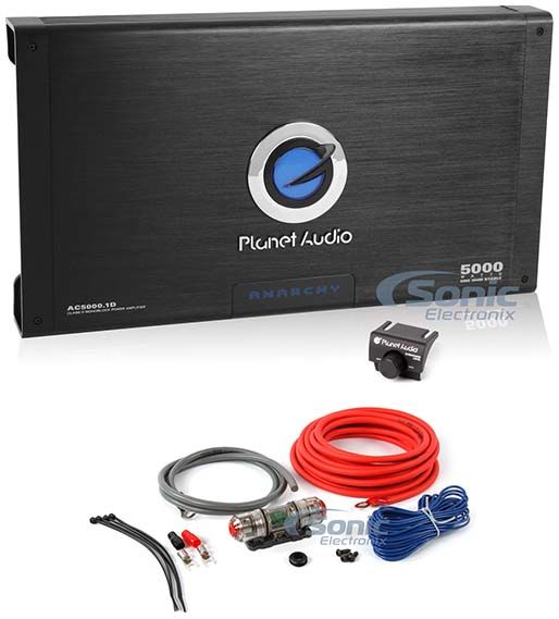Planet Audio AC5000.1D + Premium Amp Kit Image 1