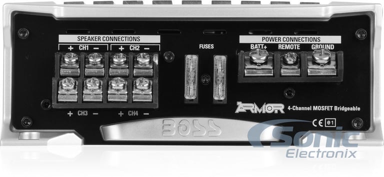 BOSS AUDIO AR1600.4 + Remote + 8 Gauge Amp Kit Image 7