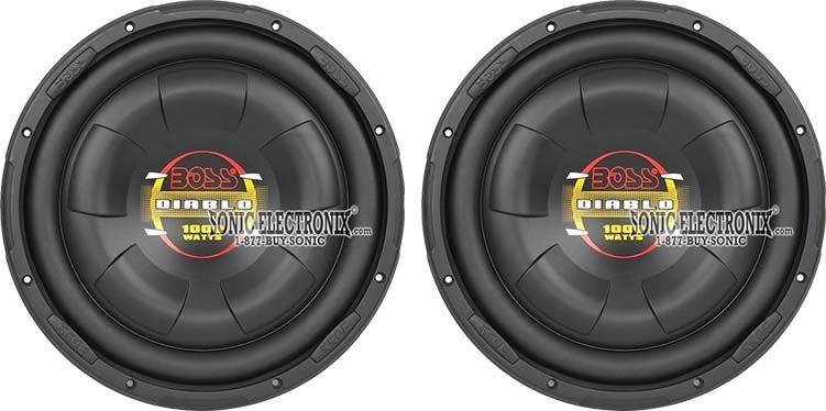 (2) BOSS Audio D12F Shallow Mount Subwoofers Image 1