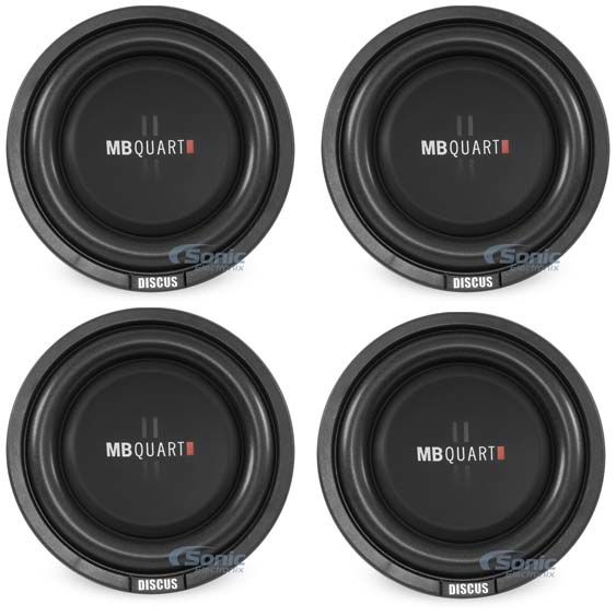 4) MB Quart DS1-204 400 Watt 8 Inch Shallow Slim Subs DVC Car Subwoofers Four Image 1