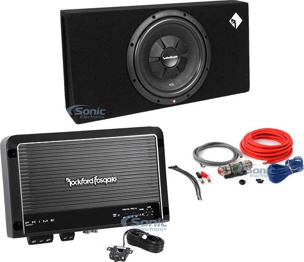 NEW Rockford Fosgate R2S-1X12 12" 500W Subwoofer + Mono Amp + Premium Amp Kit Image 1