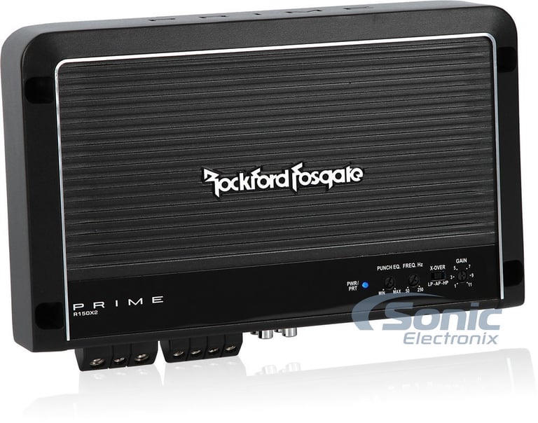 Rockford Fosgate Prime R150X2 R150 150 Watt RMS 2-Channel Amp+Premium Amp Kit Image 1