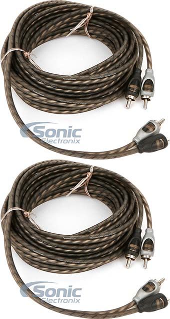 2) Rockford Fosgate RFI-16 16' Ft Twisted 2 Ch RCA Car Audio Signal Cables RFI16 Image 1