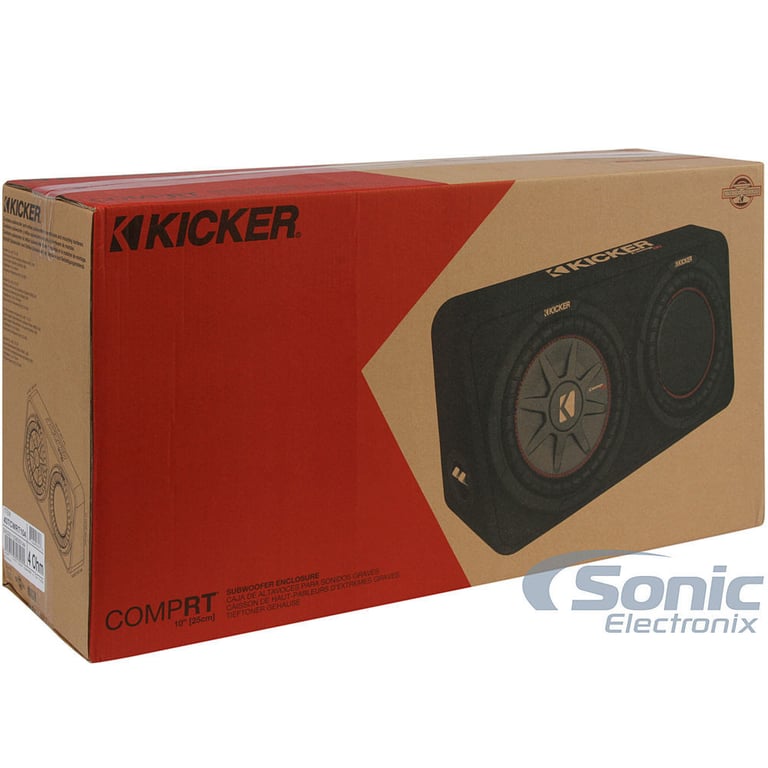 Kicker 43TCWRT104 10" Shallow Car Subwoofer In Slim Sub Box+Amplifier+Amp Kit Image 33