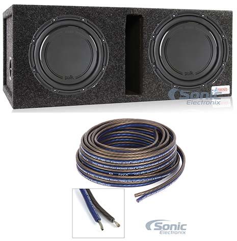 (2) Polk Audio DB1242DVC 12&rdquo; 2220 Watt Car Subwoofers+Vented Sub Box Enclosure Image 1
