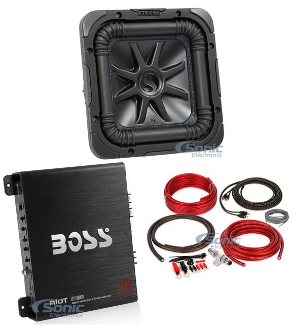 Kicker 44L7S8-4 8" 450 Watt Solobaric L7S Car Subwoofer+Mono Amplifier+Amp Kit Image 1