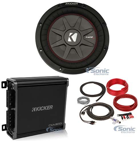 (2) Kicker 43CWRT672 COMPRT67 6 3/4" 600w Slim Subwoofers Subs+Amplifier+Amp Kit Image 1