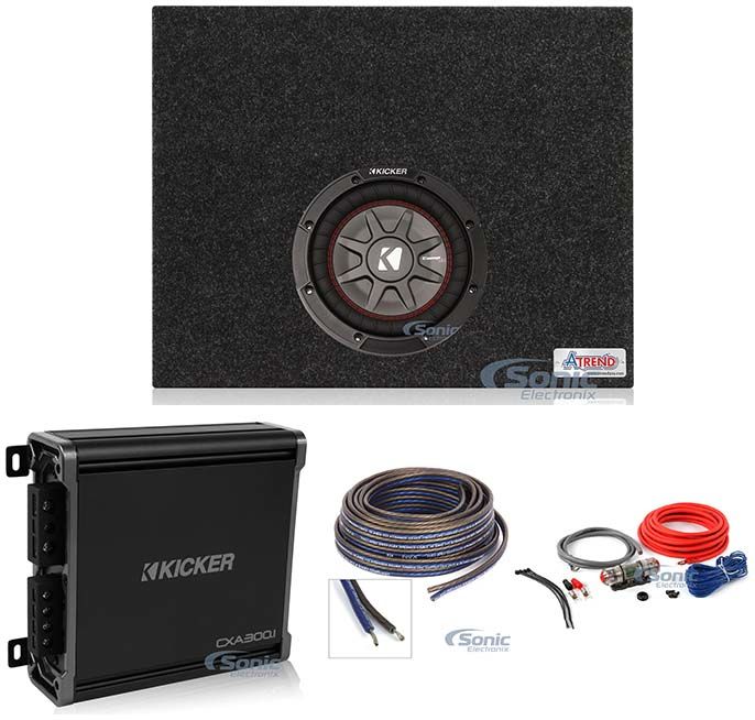 Kicker 43CWRT81 COMPRT8 8" 600W Car Subwoofer+Mono Amplifier+Amp Kit+Sealed Box Image 1