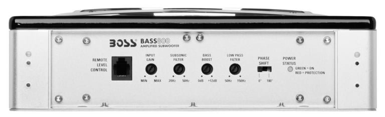 BOSS BASS800 8" 800W Low Profile Amplified Subwoofer Sub + 8 Ga Amp Kit Image 11