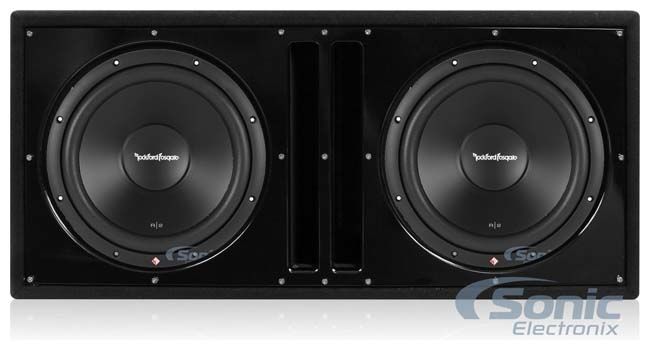 Rockford Fosgate R2D4-12 12" 1000W 4 Ohm Subwoofers (Pair) + Dual Vented Sub Box Image 1