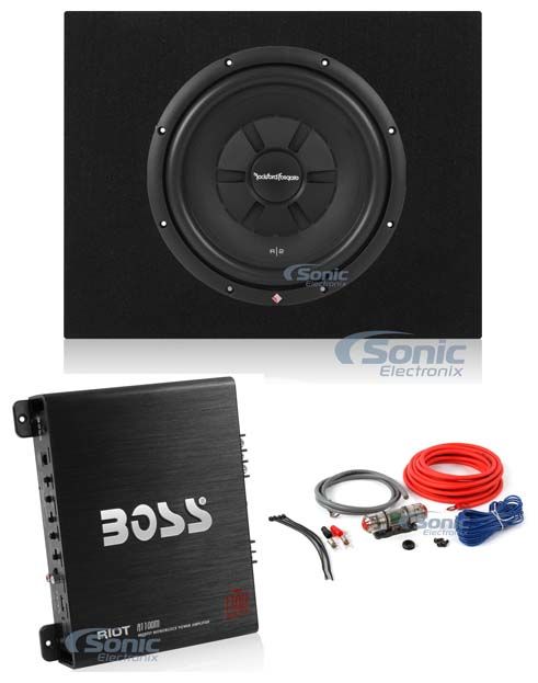 Rockford Fosgate 12" 500W Subwoofer + Shallow Enclosure + Amplifier & Amp Kit Image 1