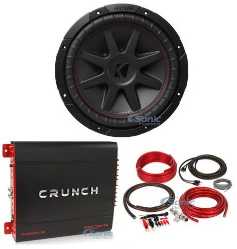 Kicker 43CVR102 COMPVR 10" 800 Watt Car Subwoofer Sub+Mono Amplifier+Amp Kit Image 1