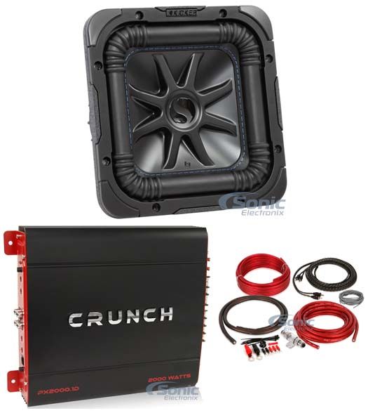 Kicker 44L7S8-2 8" 450 Watt Solobaric L7S Car Subwoofer+Mono Amplifier+Amp Kit Image 1
