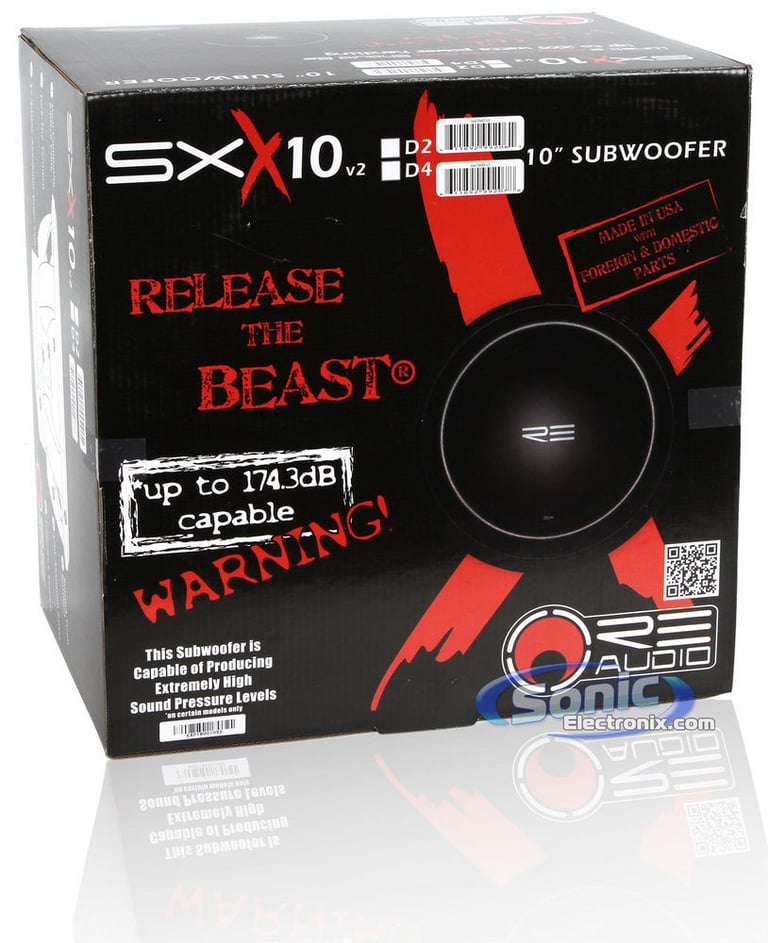 (2) RE Audio SXX10D4 V2 SXXV2 10" 2400 Watt RMS Dual 4-Ohm Car Subs Subwoofers﻿ Image 6
