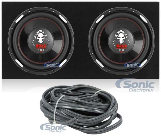Pair Boss P126DVC 12" 4600 Watt DVC Car Subwoofers + Sealed Sub Box Enclosure Image 1