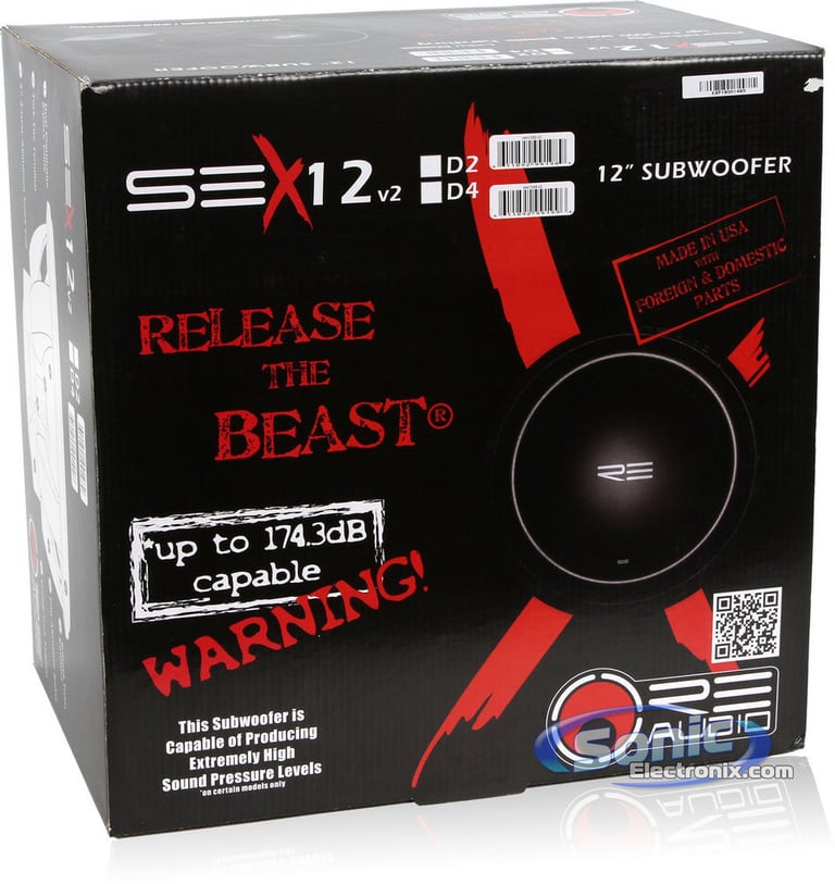 (2) RE Audio SEX12D4 V2 SEXV2 12" 1500W RMS Dual 4-Ohm Car Subs Subwoofers Image 6