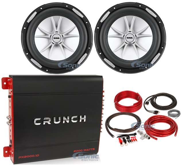 2 Sound Storm SLR8DVC 2000 Watt 8" 4-Ohm DVC Car Subwoofers+Mono Amplifier+Amps Image 1