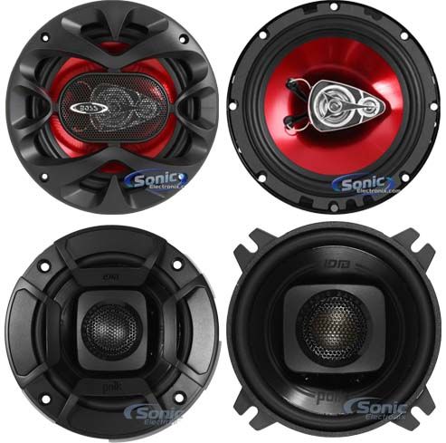 Polk 4-Inch 135W 2-Way Speakers + Boss 6.5-Inch 3-Way 300 Watt Speakers Image 1