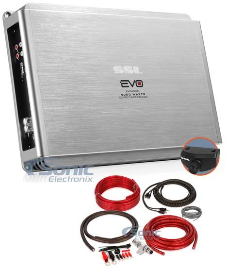 Sound Storm Labs (SSL) EVO4000.1 4000W Class D Amplifier + Amp Kit + Remote Image 1