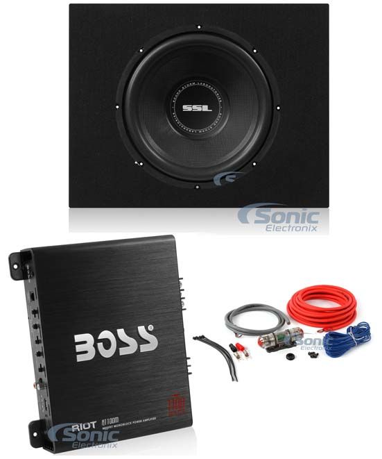 Sound Storm Labs (SSL) SS12 12" 800W Sub + Shallow Box + Amplifier & Kit Image 1