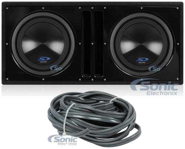 (2) Alpine Type-S SWS-12D2 3000w Car Subwoofers+Vented Sub Box Enclosure Image 1