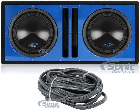 (2) Alpine Type-S SWS-12D2 3000w Car Subwoofers+Vented Sub Box Enclosure Image 1