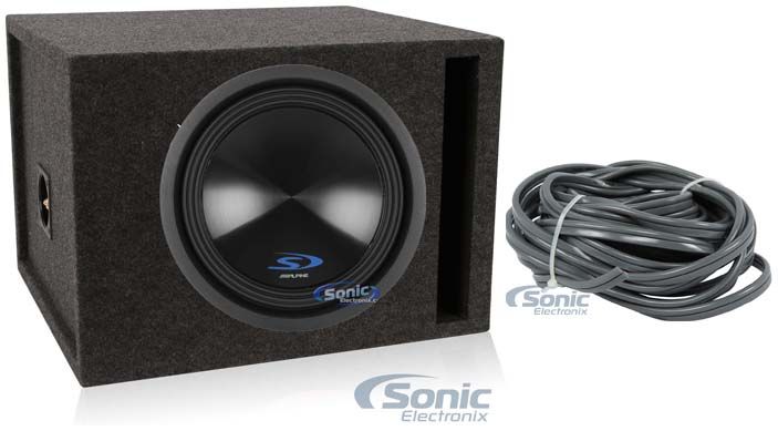 Alpine Type-S SWS-12D4 12" 1500 Watt Car Stereo Subwoofer + Vented Sub Enclosure Image 1