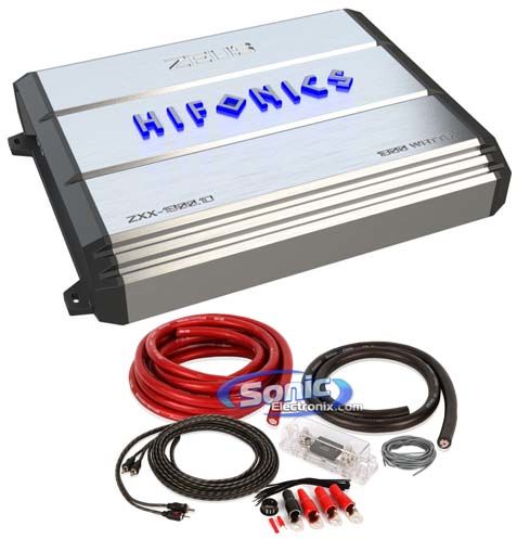 Hifonics Zeus ZXX-1800.1D 1800W RMS Mono Class D Car Audio Amplifier+Amp Kit Image 1