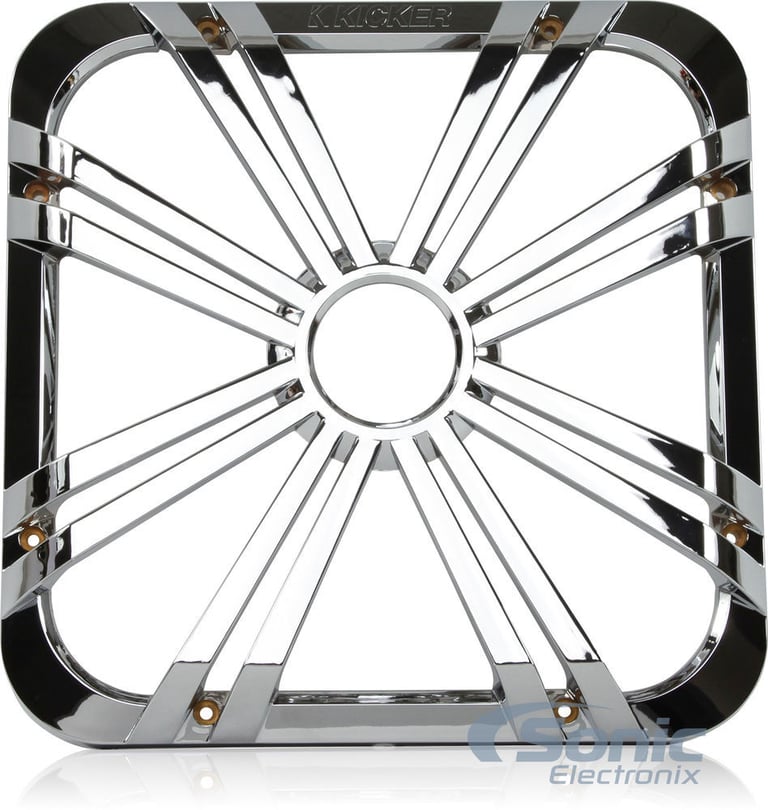 2) Kicker 11L712GLCR 12" Chrome Grilles w/LEDs For Solo Baric 11S12L7 Subwoofers Image 3