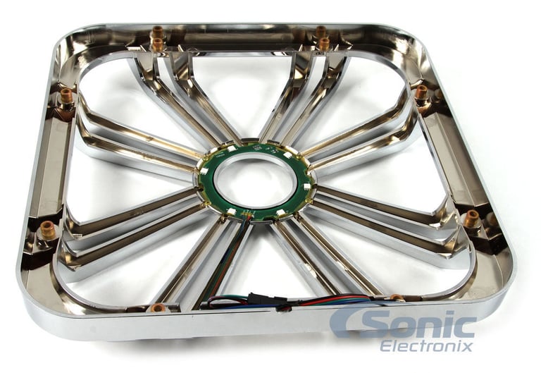 2) Kicker 11L712GLCR 12" Chrome Grilles w/LEDs For Solo Baric 11S12L7 Subwoofers Image 5