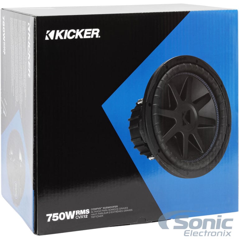Kicker 44CVX122 CVX Comp VX 12" 750w RMS Car Subwoofer+Sealed Sub Enclosure Box Image 25