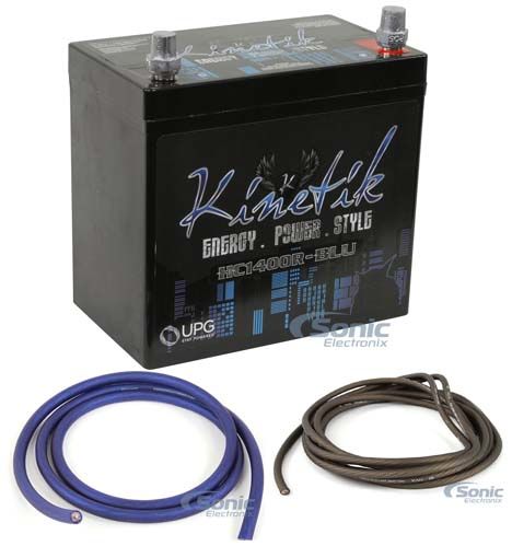 Kinetik HC1400R-BLU 1400 Watt 12 Volt Car Battery/Power Cell+Power/Ground Wires Image 1