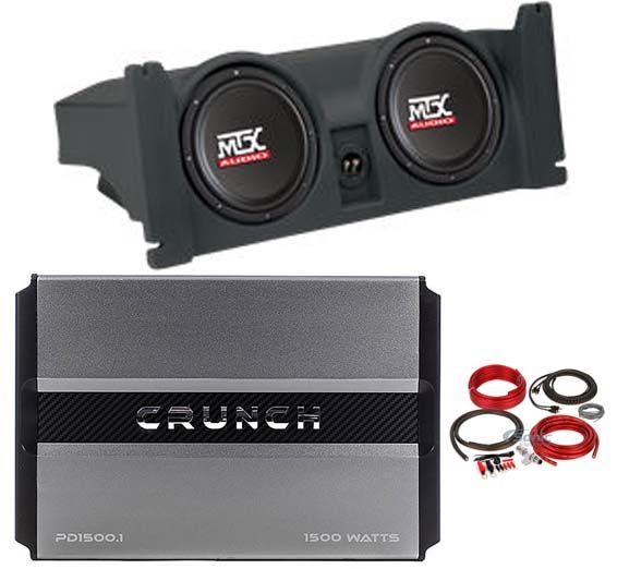 Dual 10" MTX Subwoofers+Enclosure+Amplifier+Wire Kit For 97-06 Jeep Wrangler TJ Image 1