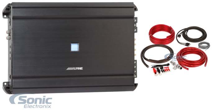 Alpine MRV-M1200 Mono 1200w RMS 2-Ohm Car Audio Stereo Amplifier+Amp Kit+Remote Image 1