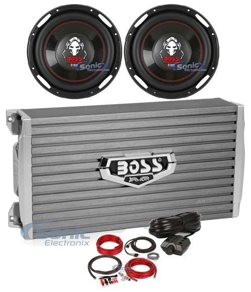 (2) Boss P106DVC Subwoofers + Boss ARMOR Series Amplifier and Amp Kit Image 1
