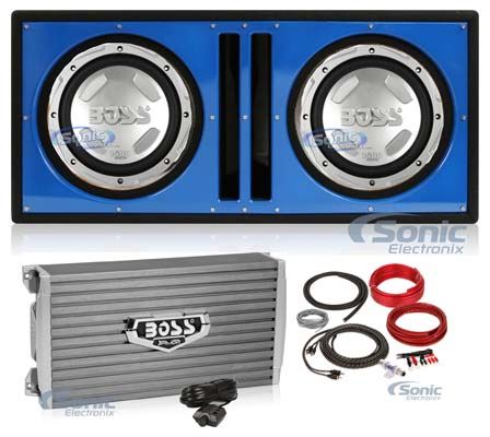 2)NEW BOSS CX122 12" 3000W Car Subwoofers + Sub Box + 1600W Amplifier + Amp Kit Image 1