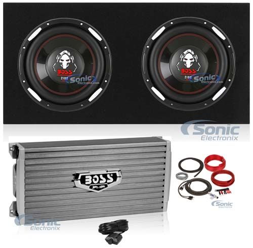 2 BOSS AUDIO P106DVC 10" 4200 Watt Car Subwoofers+AR4000D+Amp Kit+Vented Sub Box Image 1