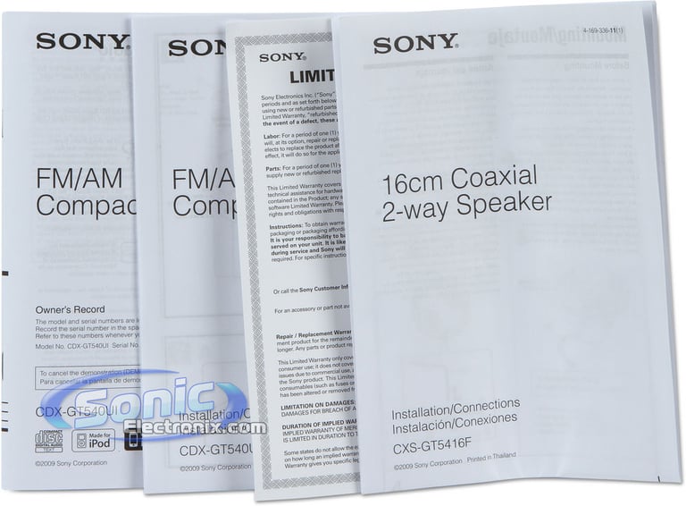 Sony CXS-GT5416F (CDX-GT540UI + Speakers) Image 14