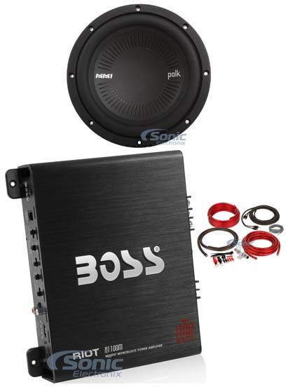 Polk Audio MM842DVC 8&rdquo; 900w DVC Car Audio Subwoofer Sub+Mono Amplifier+Amp Kit Image 1