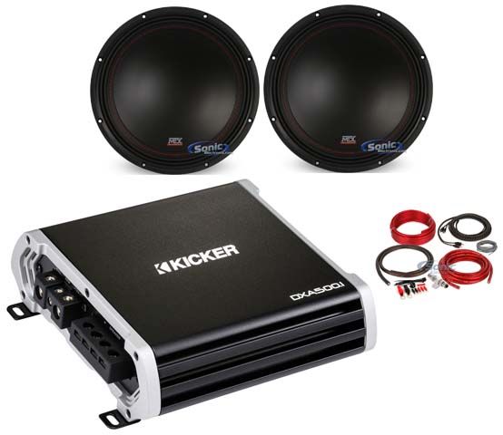 (2) MTX 3510-04 10" 1000 Watt Car Audio Subwoofers+Kicker Mono Amplifier+Amp Kit Image 1