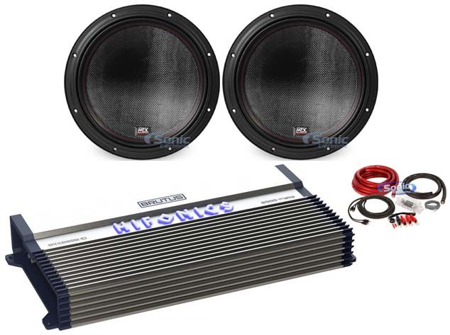 (2) MTX 7512-44 12" 3000w Car Audio Subwoofers Subs+Hifonics Amplifier+Amp Kit Image 1